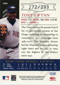 2003 Leaf Limited #164 Tony Gwynn Back