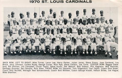 1970 St. Louis Cardinals Photocards #NNO Team Photo Front