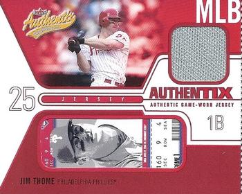 2004 Fleer Authentix - Game Jersey #JA-JT Jim Thome Front