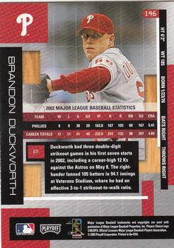 2003 Playoff Absolute Memorabilia #146 Brandon Duckworth Back