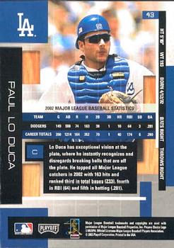 2003 Playoff Absolute Memorabilia #43 Paul Lo Duca Back