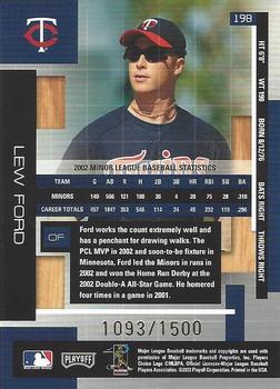 2003 Playoff Absolute Memorabilia #198 Lew Ford Back