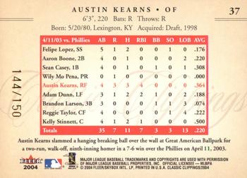 2004 Fleer Classic Clippings - First Edition #37 Austin Kearns Back