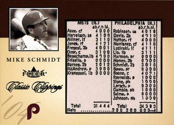 2004 Fleer Classic Clippings - Classic Clippings Inserts #2 CC Mike Schmidt Front