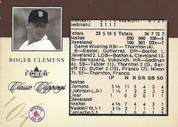 2004 Fleer Classic Clippings - Classic Clippings Inserts #5 CC Roger Clemens Front