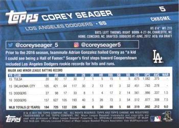 2017 Topps Chrome Sapphire Edition #5 Corey Seager Back