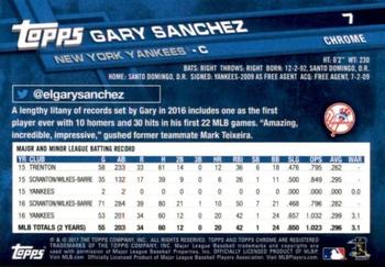 2017 Topps Chrome Sapphire Edition #7 Gary Sanchez Back
