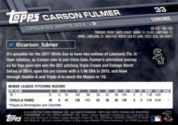 2017 Topps Chrome Sapphire Edition #33 Carson Fulmer Back