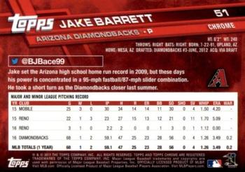 2017 Topps Chrome Sapphire Edition #51 Jake Barrett Back