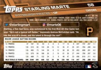 2017 Topps Chrome Sapphire Edition #58 Starling Marte Back