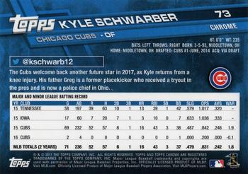 2017 Topps Chrome Sapphire Edition #73 Kyle Schwarber Back