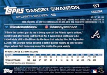 2017 Topps Chrome Sapphire Edition #87 Dansby Swanson Back