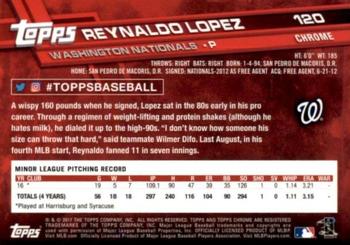 2017 Topps Chrome Sapphire Edition #120 Reynaldo Lopez Back
