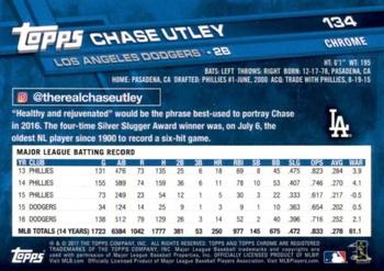 2017 Topps Chrome Sapphire Edition #134 Chase Utley Back