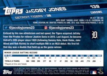 2017 Topps Chrome Sapphire Edition #139 JaCoby Jones Back