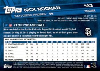 2017 Topps Chrome Sapphire Edition #143 Nick Noonan Back