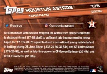 2017 Topps Chrome Sapphire Edition #175 Houston Astros Back