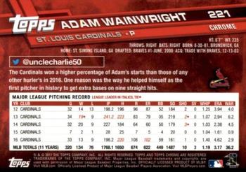 2017 Topps Chrome Sapphire Edition #221 Adam Wainwright Back