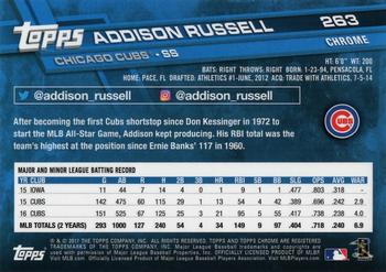 2017 Topps Chrome Sapphire Edition #263 Addison Russell Back
