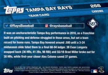2017 Topps Chrome Sapphire Edition #266 Tampa Bay Rays Back