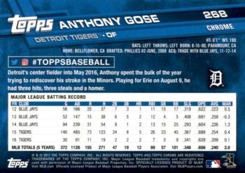 2017 Topps Chrome Sapphire Edition #268 Anthony Gose Back