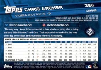 2017 Topps Chrome Sapphire Edition #326 Chris Archer Back