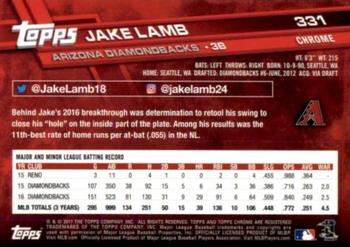 2017 Topps Chrome Sapphire Edition #331 Jake Lamb Back