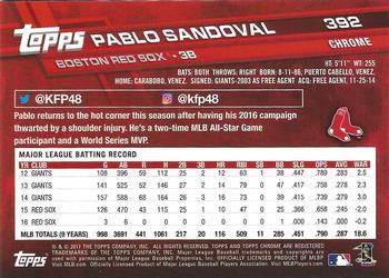 2017 Topps Chrome Sapphire Edition #392 Pablo Sandoval Back