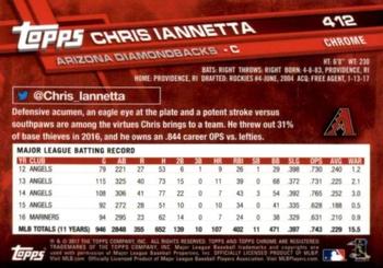 2017 Topps Chrome Sapphire Edition #412 Chris Iannetta Back