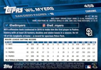 2017 Topps Chrome Sapphire Edition #459 Wil Myers Back