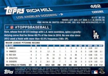 2017 Topps Chrome Sapphire Edition #462 Rich Hill Back