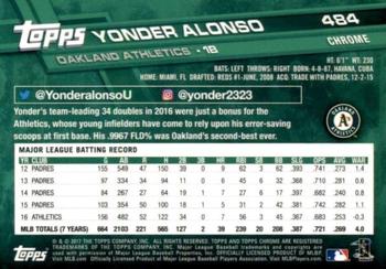 2017 Topps Chrome Sapphire Edition #484 Yonder Alonso Back