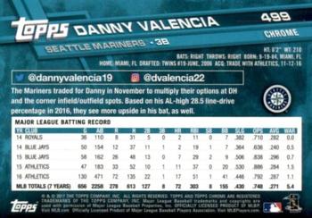 2017 Topps Chrome Sapphire Edition #499 Danny Valencia Back