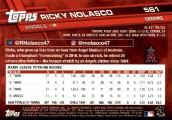 2017 Topps Chrome Sapphire Edition #561 Ricky Nolasco Back