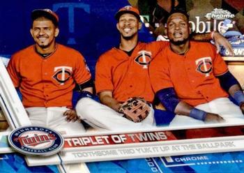 2017 Topps Chrome Sapphire Edition #590 Triplet of Twins Front