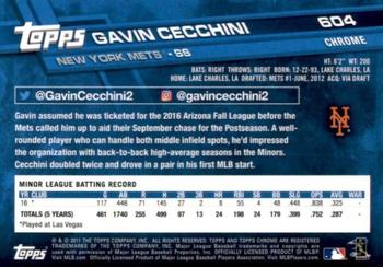 2017 Topps Chrome Sapphire Edition #604 Gavin Cecchini Back