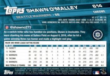 2017 Topps Chrome Sapphire Edition #614 Shawn O'Malley Back