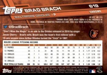 2017 Topps Chrome Sapphire Edition #619 Brad Brach Back