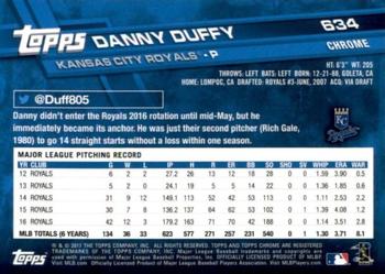 2017 Topps Chrome Sapphire Edition #634 Danny Duffy Back