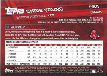 2017 Topps Chrome Sapphire Edition #654 Chris Young Back