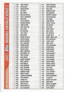 2001 Topps - Checklists Series 2 Red (Hobby) #2 Checklist 2: 569-728 Front
