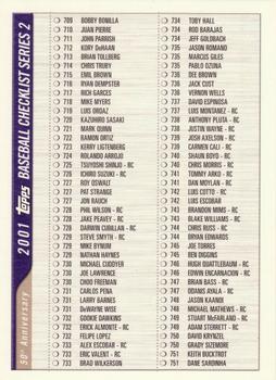 2001 Topps - Checklists Series 2 (HTA) #3 Checklist 3: 709-791 and Inserts Front