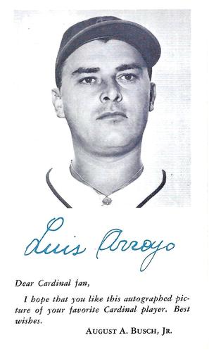 1955 St. Louis Cardinals Photocards #NNO Luis Arroyo Front