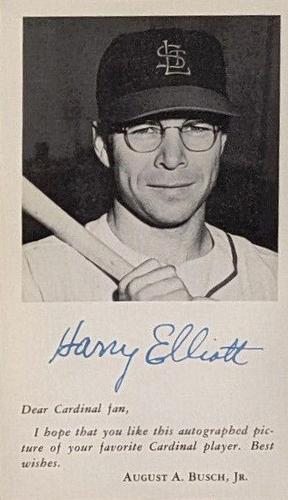 1955 St. Louis Cardinals Photocards #NNO Harry Elliott Front