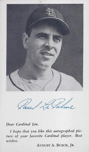 1955 St. Louis Cardinals Photocards #NNO Paul LaPalme Front