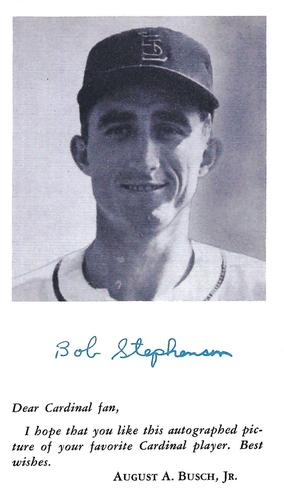 1955 St. Louis Cardinals Photocards #NNO Bob Stephenson Front