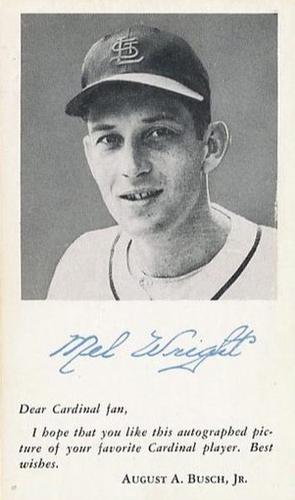 1955 St. Louis Cardinals Photocards #NNO Mel Wright Front