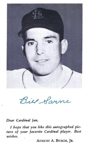 1955 St. Louis Cardinals Photocards #NNO Bill Sarni Front