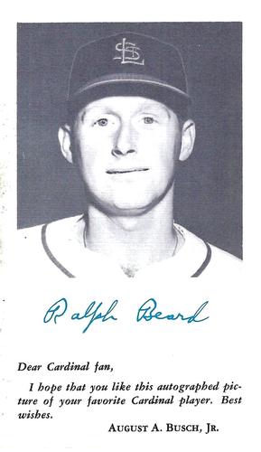 1954 St. Louis Cardinals Photocards #NNO Ralph Beard Front