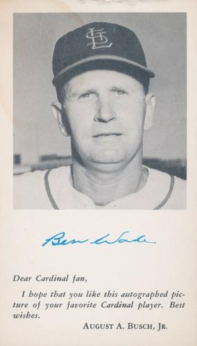 1954 St. Louis Cardinals Photocards #NNO Ben Wade Front